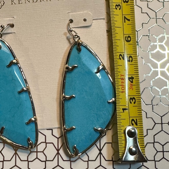 Vintage Kendra Scott Willow Gold/Turquoise Earrings VGUC - Picture 6 of 6